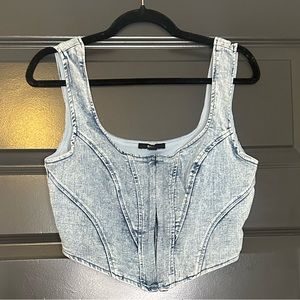 Denim Midriff Corset Bustierr